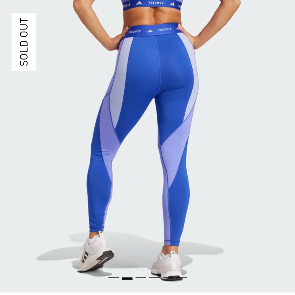 NWT ADIDAS TECHFIT 7/8 COLORBLOCK LEGGINGS (M)